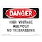 Signmission Safety Sign, OSHA Danger, 7" Height, 10" Width, High Voltage Keep Out No Trespassing, Landscape OS-DS-D-710-L-2547 - alternate 1